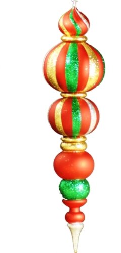 Buy 48" Green, Red, Gold Shatterproof Finial Ornaments with best price