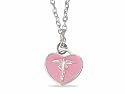 Diabetes Pink Enamel Heart