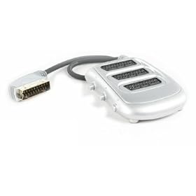 Ex-Pro Premium Silver 3 Way Scart Splitter, Shielded cable, stress reliefs. 21 Pin Fully screened Gold connections. 2 Year Ex-Pro warranty.