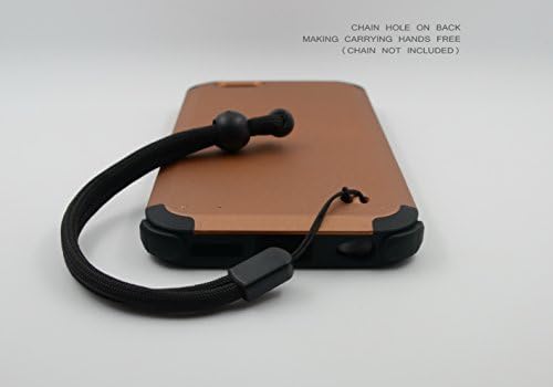 I-Phone 6 (4.7 inch) case, Casewide, Chainlink Series, Heavy Duty, Light weighted, Dual layer designed case combined of polycarbonate hard outer shell and inner TPU. Coated with premium soft matt skin, anti-scratch, anti-shock, chain hole on back making carrying hands free (chain not included) (I-Phone 6, Black and Tan)