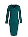 Senfloco Women's Vintage Long Sleeve Office Work Business Party Bodycon Dress