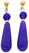 14K Gold Lavender Jade Dangle Earrings Jewelry New