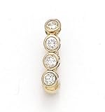 14K 4 Channel-Set CZ Belly Ring ES-1922