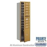 4C Horizontal Mailbox (Includes Master Commercial Locks) - 15 Door High Unit (55 Inches) - Single Column - 8 MB1 Doors / 1 PL5 - Gold - Front Loading - Private Access