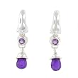 Amethyst Briolette Earrings set in .925 Sterling Silver