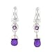 Amethyst Briolette Earrings set in .925 Sterling Silver