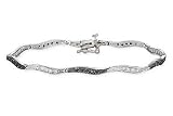 1 Carat Black and White Diamond 10K White Gold Bracelet
