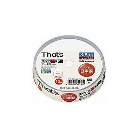 太陽誘電 That's  8倍速データ用/8.5GB/片面2層/ワイドプリンタブル白/バルクケース10枚入 DR-85WWY10BA
