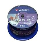 Produkt-Bild: Verbatim 4.7GB DVD+R AZO Wide Inkjet Printable ID Brand 16x, 50er Spindel