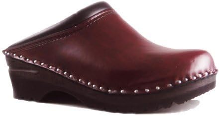 Troentorp Women's Båstad Monet Leather Clog, Black Cherry Leather, 37 EU (7 US)