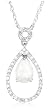 10k White Gold Created-Opal and Diamond Pendant