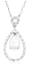 10k White Gold Created-Opal and Diamond Pendant