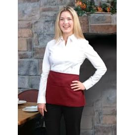 Burgandy Half waist apron with 3 pockets for servers waiters