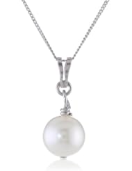 Sterling Silver Freshwater Cultured Pearl Pendant Necklace (7-8mm), 18"