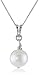 Amazon Collection Sterling Silver Freshwater Cultured White Pearl Pendant Necklace (7-8mm), 18