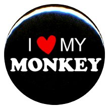 1" I Love My Monkey Button/Pin