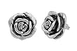 Rose Earrings - Sterling Silver - 22 mm