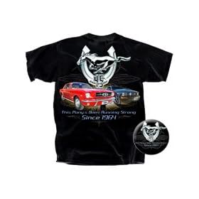Ford Mustang RUNNING STRONG SINCE 1964 Adult Black Anniversary T-shirt Tee Shirt
