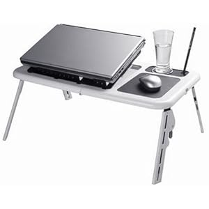 New Laptop USB Folding Table W/ 2 Cooling Fan + Mouse Pad!