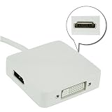 Mini DisplayPort to HDMI-DVI-DisplayPort 3-in-1 Adapter