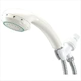 6 Settings Adjustable Shower with Brass Hose in White