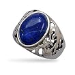 Lapis Ring with Cut Out Design in Band