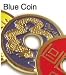 See larger Chinese Coin - Blue With Gold Detailing - Perfect For All Of Your Routines.