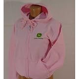 John Deere Ladies' Gildan Heavy Blend Full Zip Hooded Sweatshirt - Pink - AIZHP