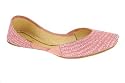 Unze Indian Slippers (khussa) - L13126-Tea Pink-7.0