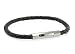 Black Braided Leather Bracelet with Hexagon Stainless Steel Clasp