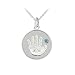 Sterling Silver Aquamarine March Birthstone Handprint Pendant, 18