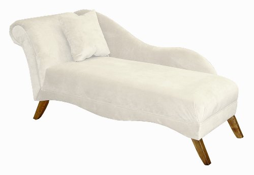 Isabella Single Arm Chaise Lounge by Skyline Furniture in White Velvet Isabella Single Arm Chaise Lounge by Skyline Furniture in White Velvet