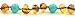 Amber Teething Necklace {0055} for Baby Mixed with Turquoise Beads - Unisex - 12.6 inches (32 cm) - AmberJewelry - Hand-Made from Baltic Amber Beads (12.6 inches (32 cm), Cognac / Turquoise (Green))