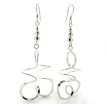 Long Looping Star Twisted Spirals Dangling Earrings