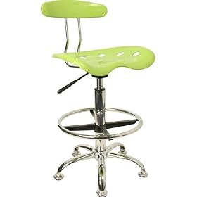 Chrome Drafting Stool with Tractor Seat
