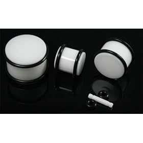 UV White Color Plugs 6g - Sold as Pair