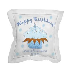 Personalized Birthday Cupcake Pillow