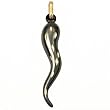 14k Gold Large Italian Horn Charm Lucky 29mm