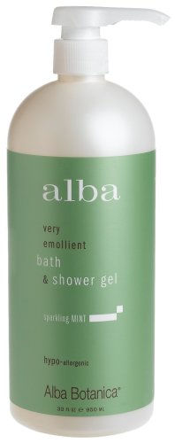 Alba Botanica Bath and Shower Gel, Sparkling Mint, 32-Ounce Bottle
