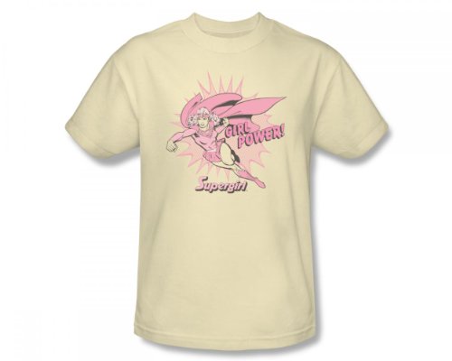  Supergirl - Girl Power! Slim Fit Adult T-Shirt In Cream