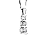 Diamond 3/4 Carat (ctw) Three Stone Pendant in 14K White Gold with Chain