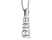 Diamond 3/4 Carat (ctw) Three Stone Pendant in 14K White Gold with Chain