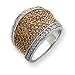 14k White Gold White and Champagne Diamond Ring - Size 7
