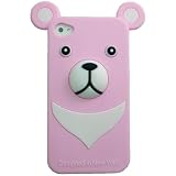 【iPhone4S完全対応】iburg iPhone 4S / 4 フルプロテクション・シリコン ベアー, ピンク IP4-IBG4S-04