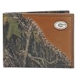 Mossy Oak Leather Bi-fold Wallet with Brown Leather Corner - Collegiate Series