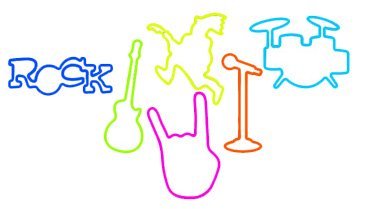 Wild Bands Rock and Roll Shaped Rubber Bands