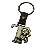 Mickey Mouse Letter T Brass Key Chain