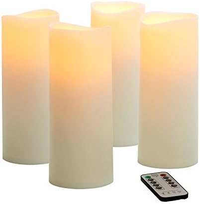 3" x 9" Outdoor Pillar Candle 4 Pack with Remote