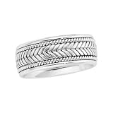 14K White Gold Hand-Woven Wedding Band For Men and Women - Sizes 5 - 12.5