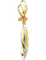 14K White Gold Clip On Hoop Earrings Ear Jewelry New